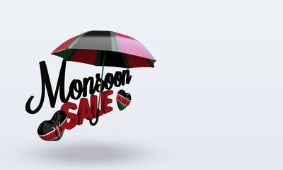 3d monsoon sale Kenya flag rendering left view