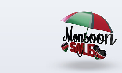 3d monsoon sale Kenya flag rendering right view