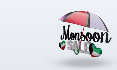 3d monsoon sale Kuwait flag rendering right view