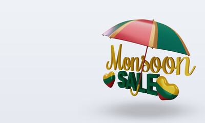 3d monsoon sale Lithuania flag rendering right view