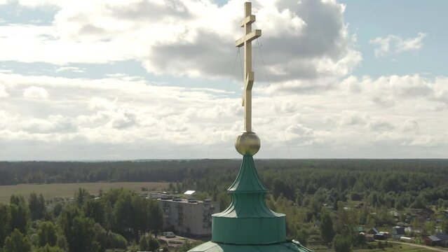Alexander Svirsky monastery beautiful summer aerial footage