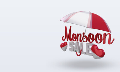 3d monsoon sale Monaco flag rendering right view