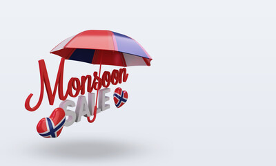 3d monsoon sale Norway flag rendering left view