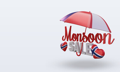 3d monsoon sale Norway flag rendering right view