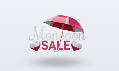 3d monsoon sale Poland flag rendering front view