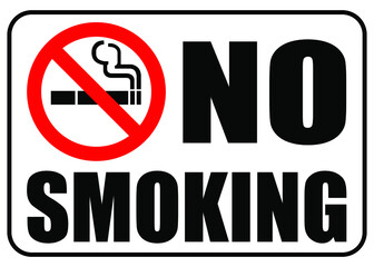 no smoking sign with warning text and white background