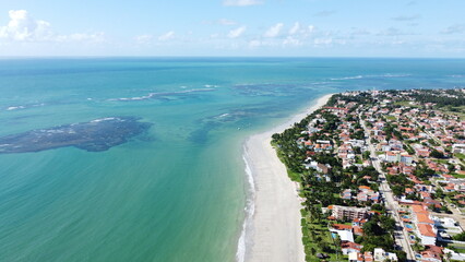 Fototapeta na wymiar Praia de Tamandaré Mar Pernambuco Brasil