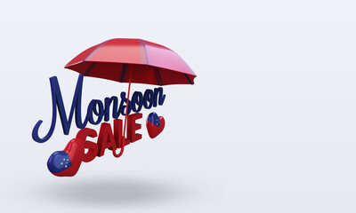 3d monsoon sale Samoa flag rendering left view