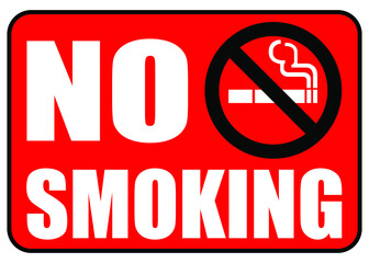 no smoking sign with warning text and red background