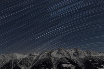 Startrails Bettmeralp Valais, Switzerland