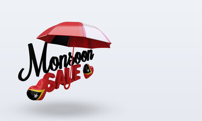 3d monsoon sale Timor Leste flag rendering left view