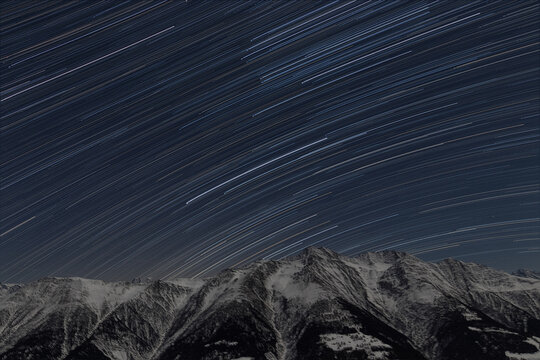 Startrails Bettmeralp Valais, Switzerland