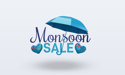 3d monsoon sale Tuvalu flag rendering front view