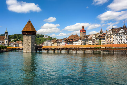 Lucerne Old town on a sunny summer day, Switzerland