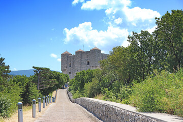 Fototapeta na wymiar Medieval fortress of Nehaj on the hill above Senj in Croatia