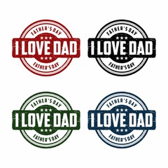 Grunge Father's day rubber stamp on white, vector illustration
