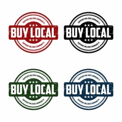 Buy local black grunge rubber stamp on white background, vector illustration