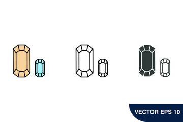 Crystal and gemstones icons  symbol vector elements for infographic web