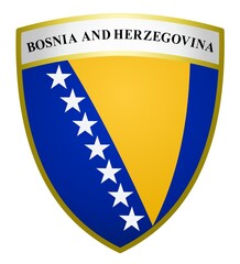 Coat of arms in the colors of Bosnia and Herzegovina on a white background