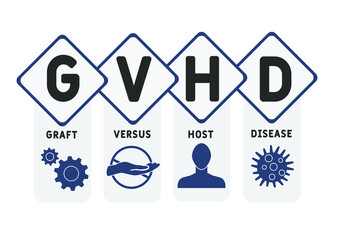 GVHD - Graft-versus-host disease acronym. business concept background. vector illustration concept with keywords and icons. lettering illustration with icons for web banner, flyer, landing pag