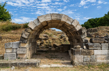 Fototapeta na wymiar Ruins of ancient houses in Apollonia, Albania