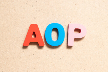 Color alphabet letter in word AOP (abbreviation of Annual Operating Plan or Aspect-oriented...