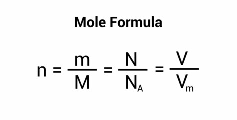 number of moles formula in chemistry
