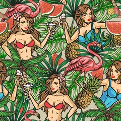 Beach party colorful pattern seamless