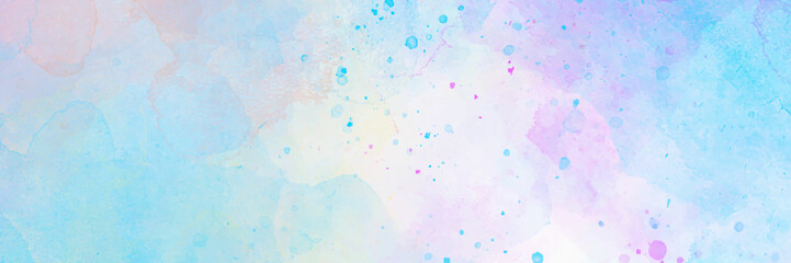 watercolor abstract background with pink and blue colors, hand drawn color splatter, blots