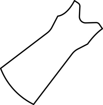 recommend clip art: dress outline hand drawn line art