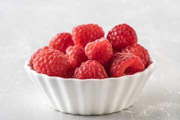 beautiful raspberries in a bowl