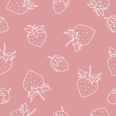 Vector illustration seamless pattern with strawberries. Vintage abstract design for paper, cover, fabric, interior decor