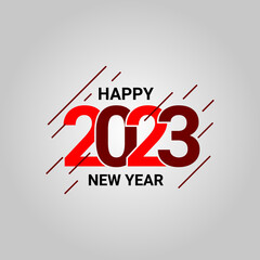 2023 new year modern text design. 2023 Happy New Year label template card. Cover of business diary for 2023 with wishes