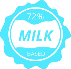 % percentage milk based sign label. Vector illustration