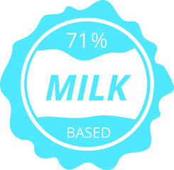 % percentage milk based sign label. Vector illustration