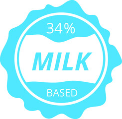 % percentage milk based sign label. Vector illustration