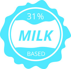 % percentage milk based sign label. Vector illustration