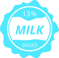 % percentage milk based sign label. Vector illustration