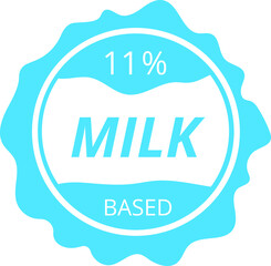 % percentage milk based sign label. Vector illustration