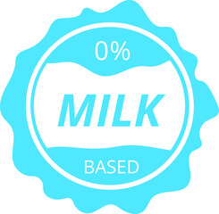 % percentage milk based sign label. Vector illustration