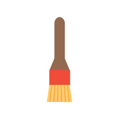 Construction brush. Repair tool isolated on white. Flat elements for design, icon.