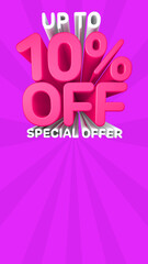 A beautiful 3d illustration with special offer discount for big sales.