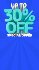 A beautiful 3d illustration with special offer discount for big sales.
