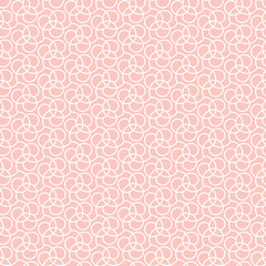 Seamless vector ornament. Modern wavy pink and white background. Geometric modern pattern