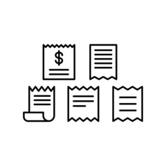 Receipt Icon Set Vector Symbol Design Illustration