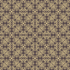 Classic seamless vector pattern. Damask orient ornament. Classic brown and yellow vintage background. Orient pattern for fabric, wallpapers and packaging
