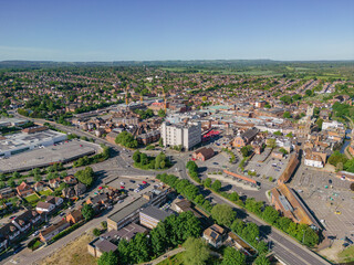 Newbury Town Centre looking over the police station and telephone exchange