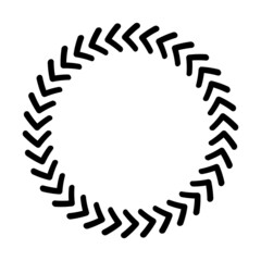 Chevron circle arrow icon. Round arrow frame. Vector isolated on white.