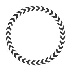 Chevron circle arrow icon. Round arrow frame. Vector isolated on white.