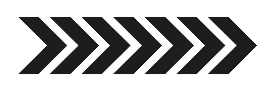 Arrow chevron symbol. Black arrows symbols set. Blend effect. Vector isolated on white.